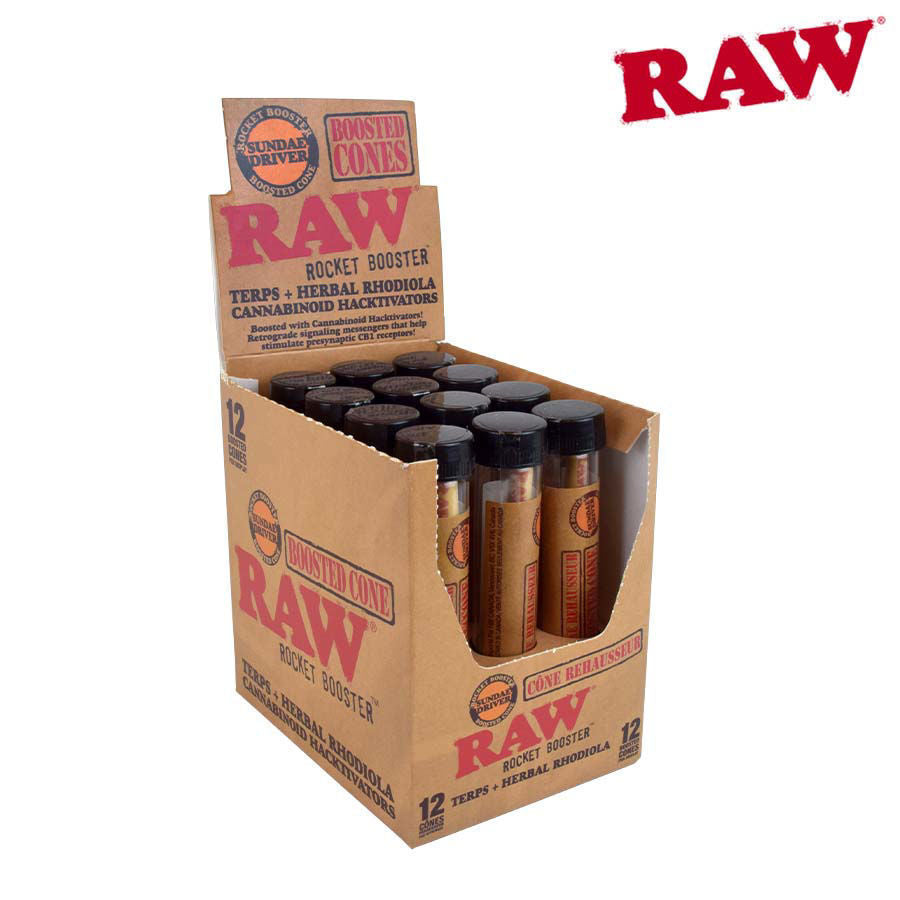 RAW ROCKET BOOSTER CONES - DISPLAY OF 12 TUBES
