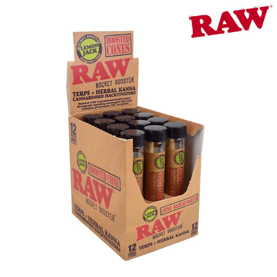 RAW ROCKET BOOSTER CONES - DISPLAY OF 12 TUBES