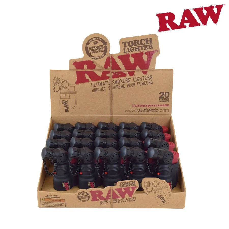 RAW TORCH LIGHTERS - REFILLABLE 20PC