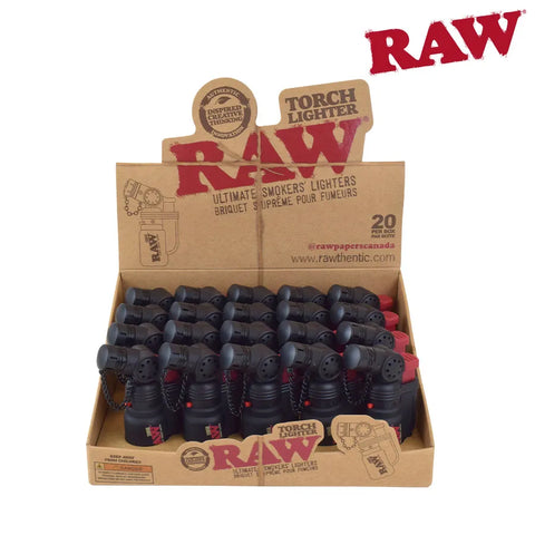 RAW TORCH LIGHTERS - REFILLABLE 20PC
