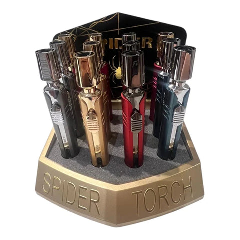 SP-993A SPIDER REFILLABLE BUTANE TORCH LIGHTER 12/DISPLAY