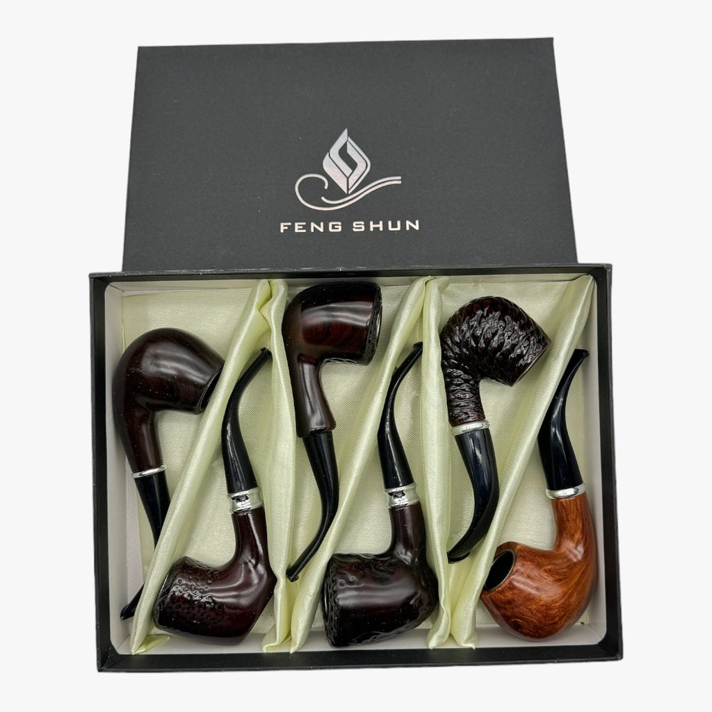 FENG SHUN TOBACCO PIPE SET OF 6 DISPLAY