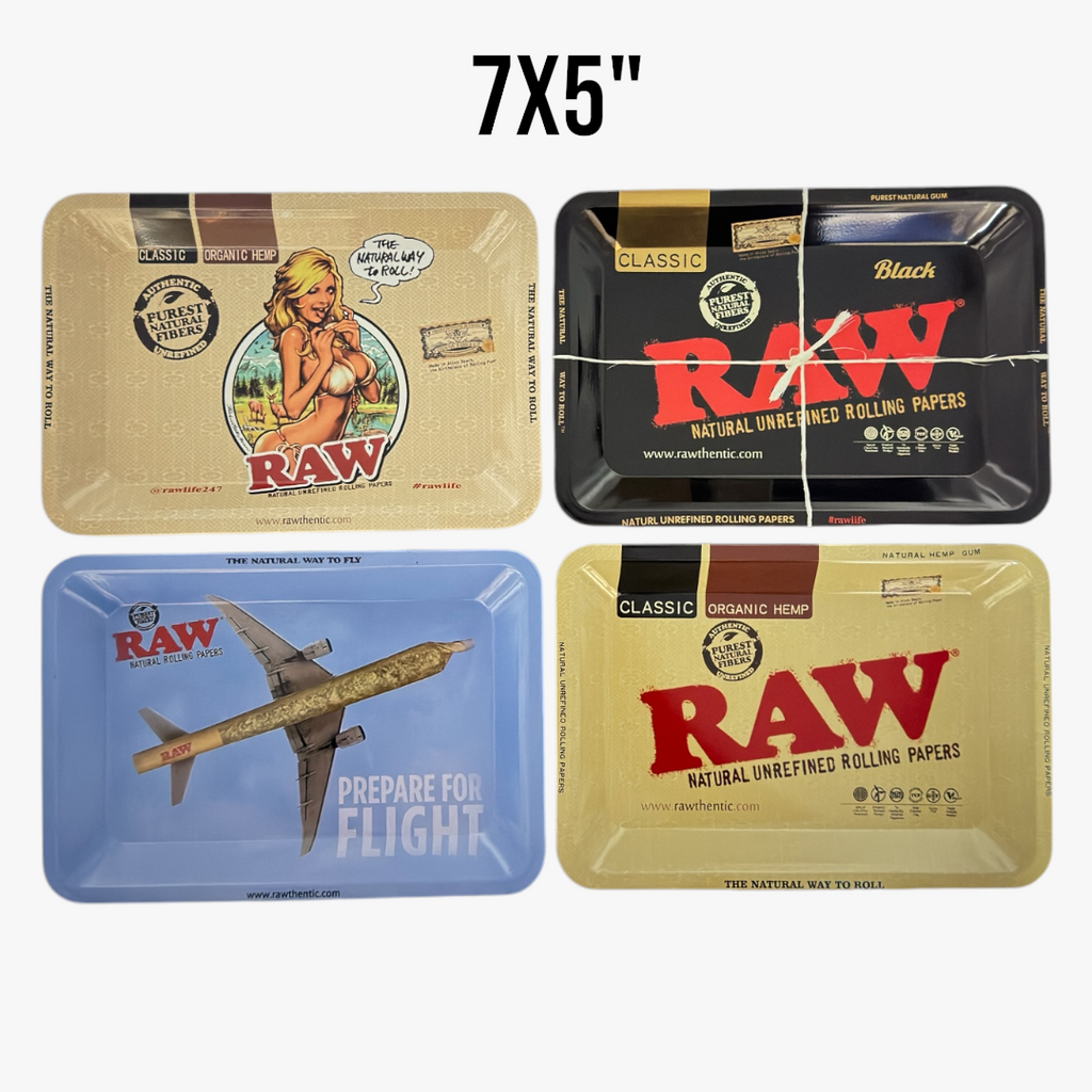 SMALL ROLLING RAW TRAY(B) 7X5" PACKAGE OF 4 TRAYS