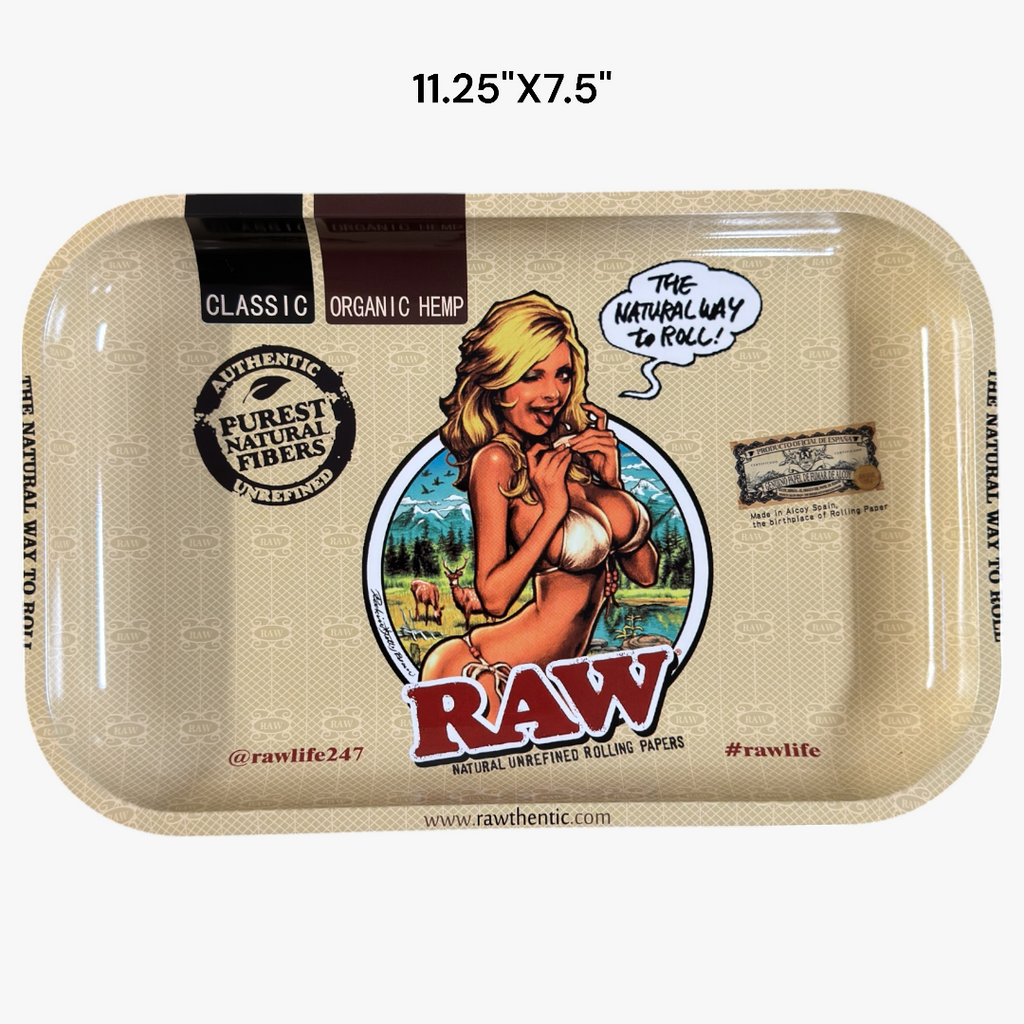 ROLLING TRAY 11.25"X7.5" RAW DESIGN (T) PACKAGE OF 1 TRAY