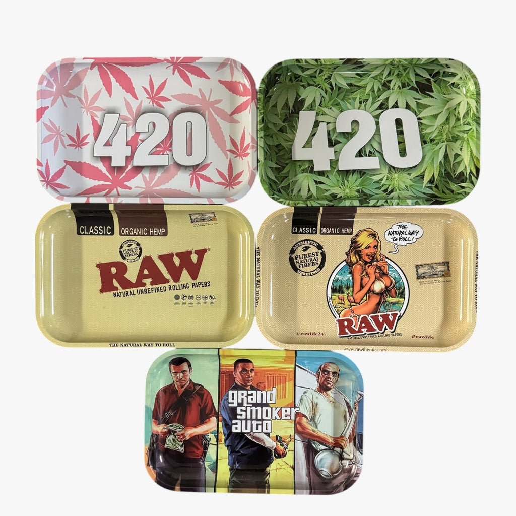 ROLLING TRAY 11.25"X7.5" MIX DESIGN (O) PACKAGE OF 5 TRAY