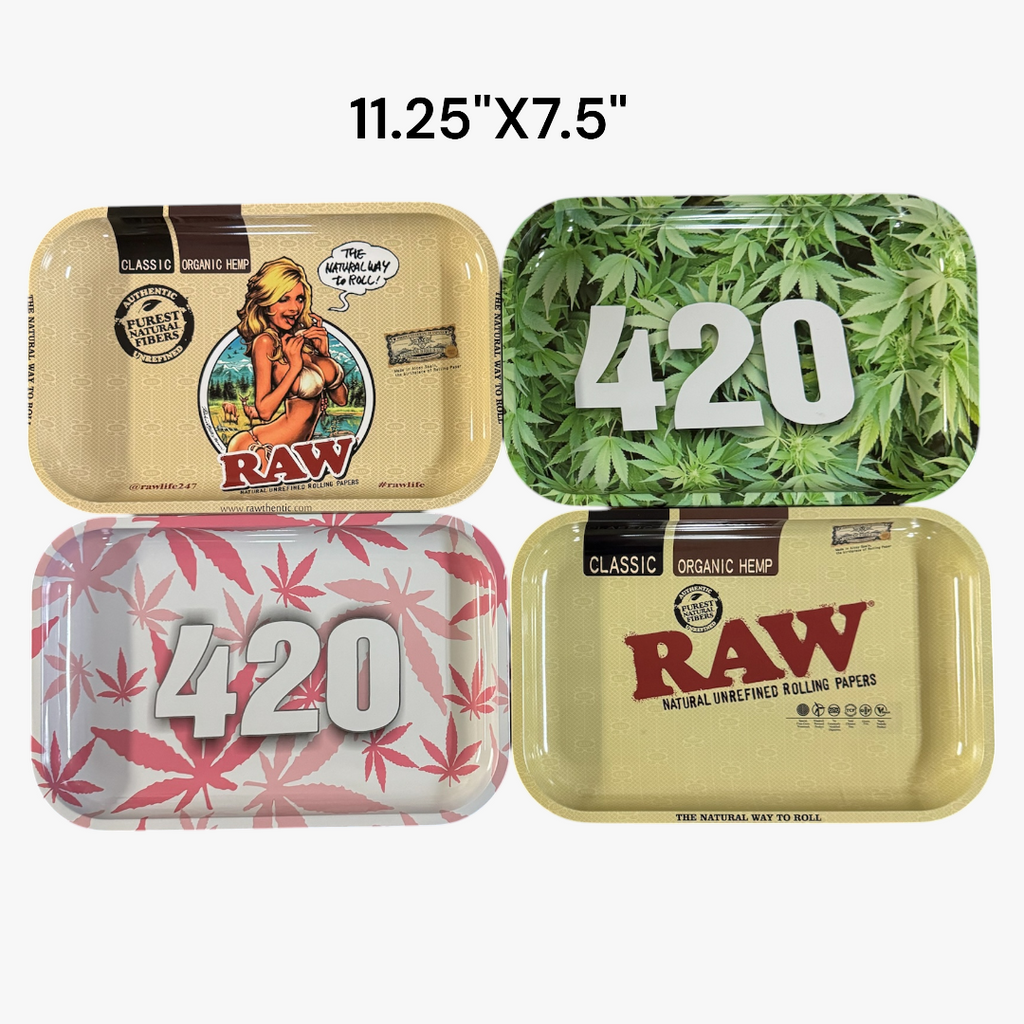 ROLLING TRAY 11.25"X7.5" MIX DESIGN (P) PACKAGE OF 4 TRAY