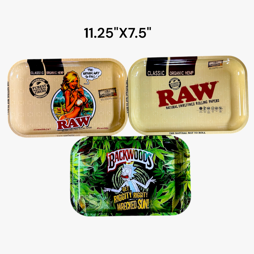 ROLLING TRAY 11.25"X7.5" MIX DESIGN (R) PACKAGE OF 3 TRAY