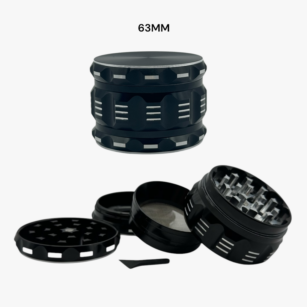 ALUMINIUM GRINDER 63MM BLACK HIGH QUALITY