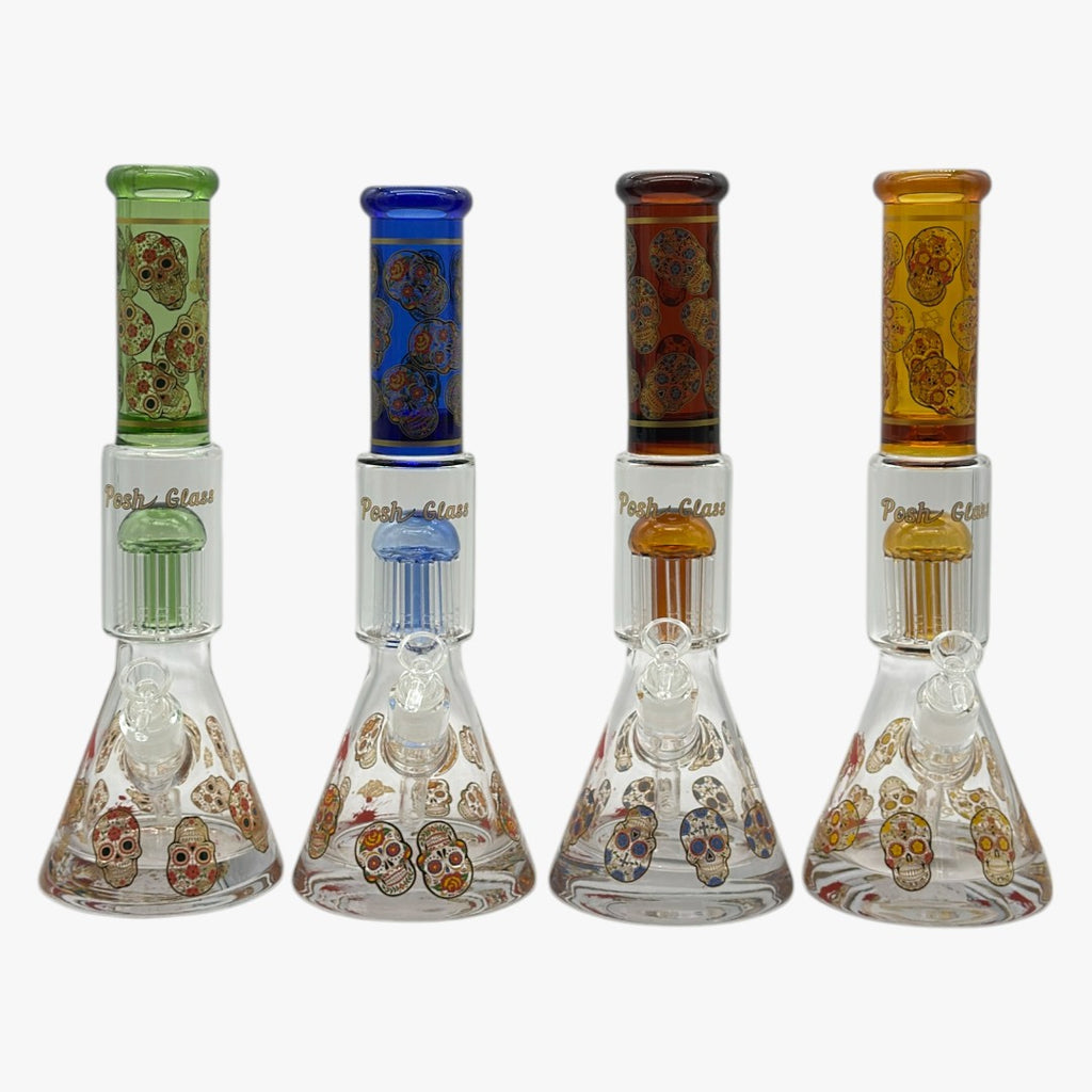 PG1029 / 16" 9MM TREE PERC GLASS BONG