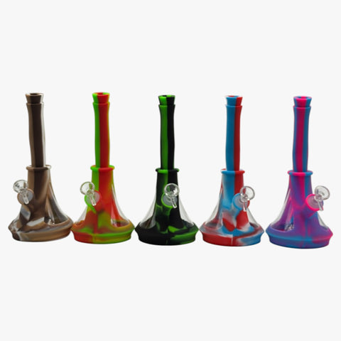 10" SILICONE/GLASS BONG MIX COLOR