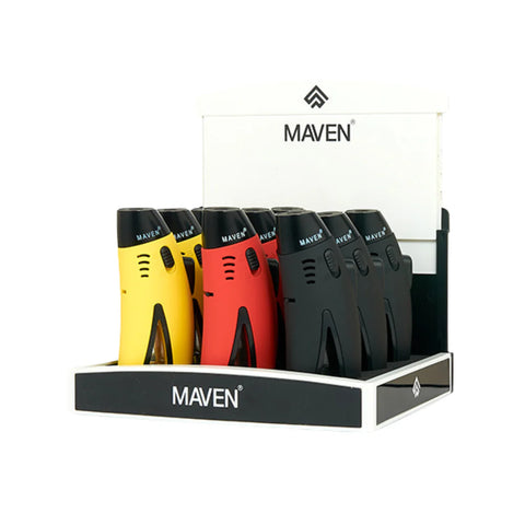 Maven Razor Pocket Torch Lighter-9/Display YELLOW/RED/BLACK