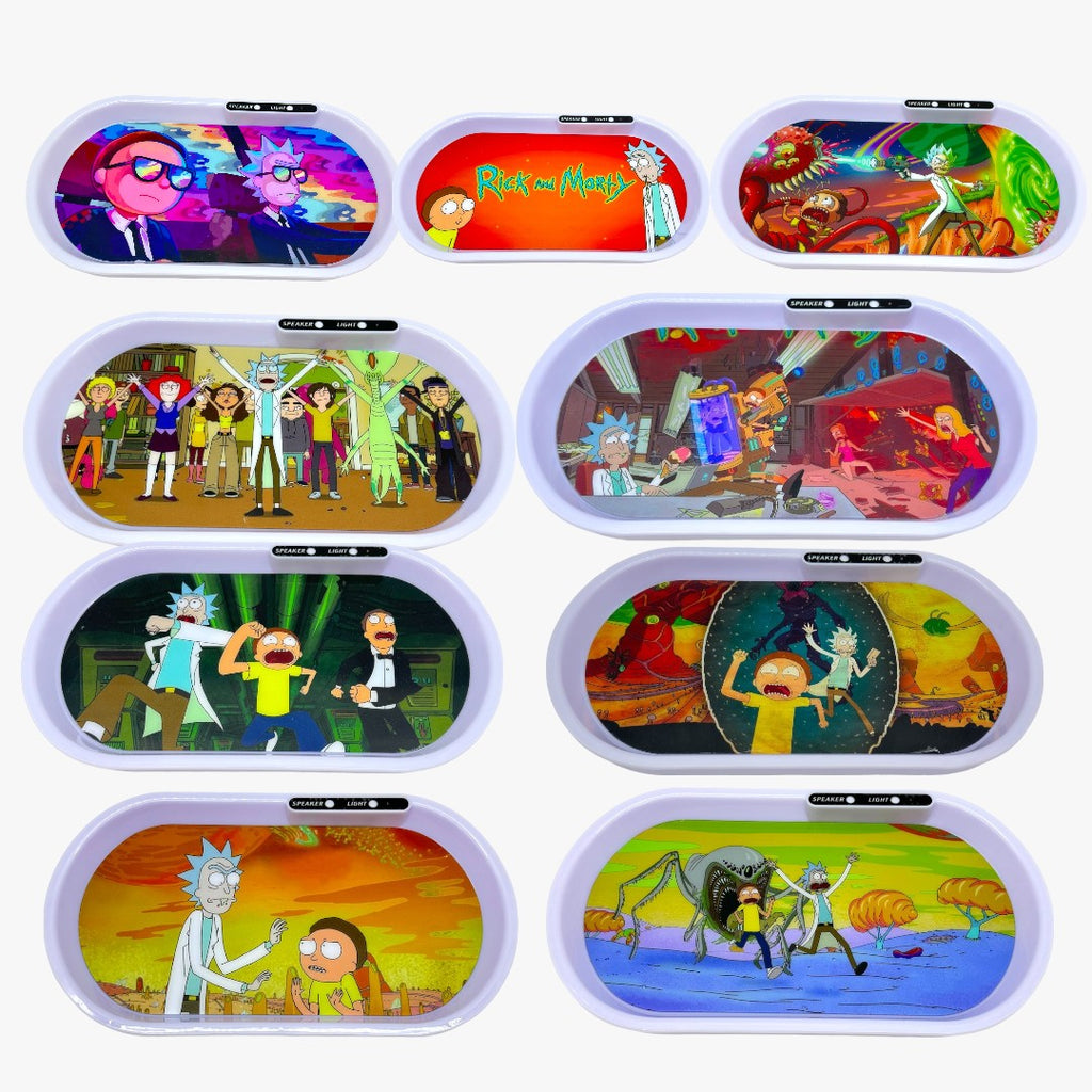 RICK AND MORTY BLUETOOTH LED PLASTIC ROLLING TRAY