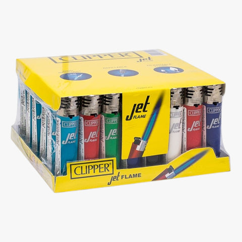 Clipper Classic Solid Jet Flame Lighter Display Of 48
